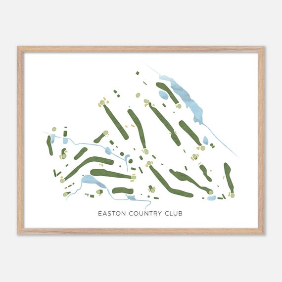 Easton Country Club In South Easton Massachusetts Modern Watercolor Map Golfer Gift Golf Wall Art Golf Poster Print Course Layout
