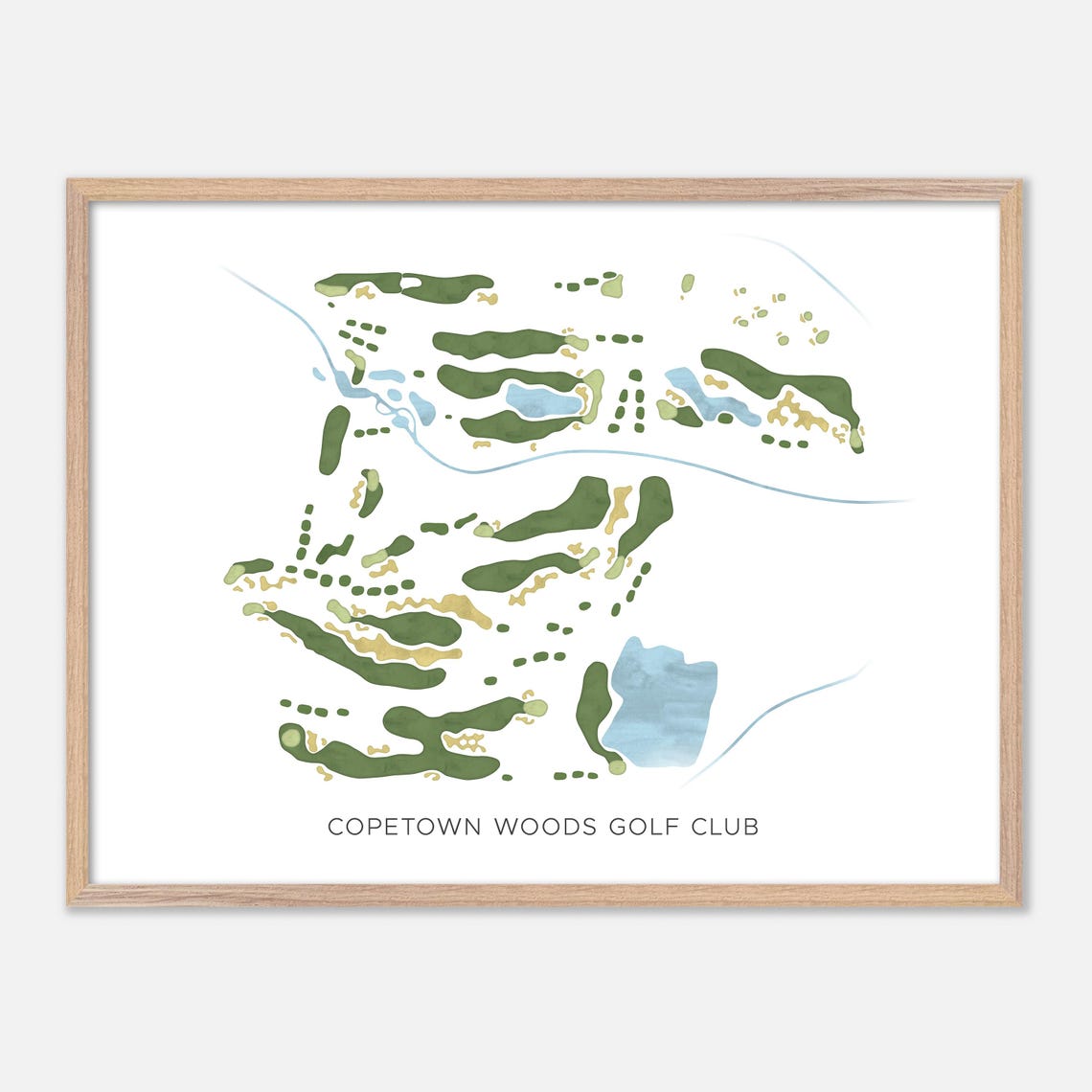 Copetown Woods Golf Club Canada Modern Watercolor Golf Map Poster