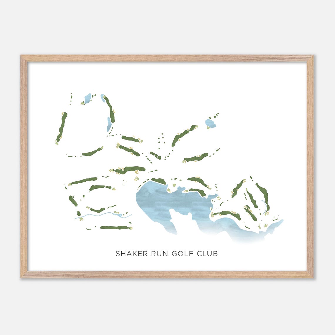 Shaker Run Golf Club Minimal Line Golf Course Map Golfer Gift Poster