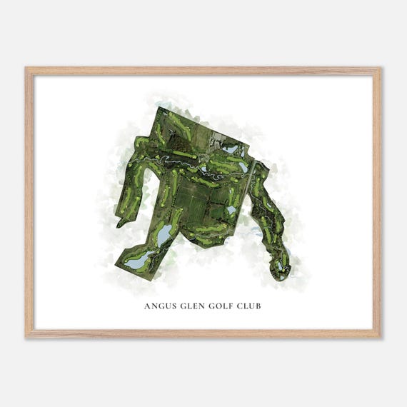 Angus Glen Golf Club In Markham Canada Classic Watercolor Map Golfer Gift Golf Wall Art Golf Poster Print Course Layout