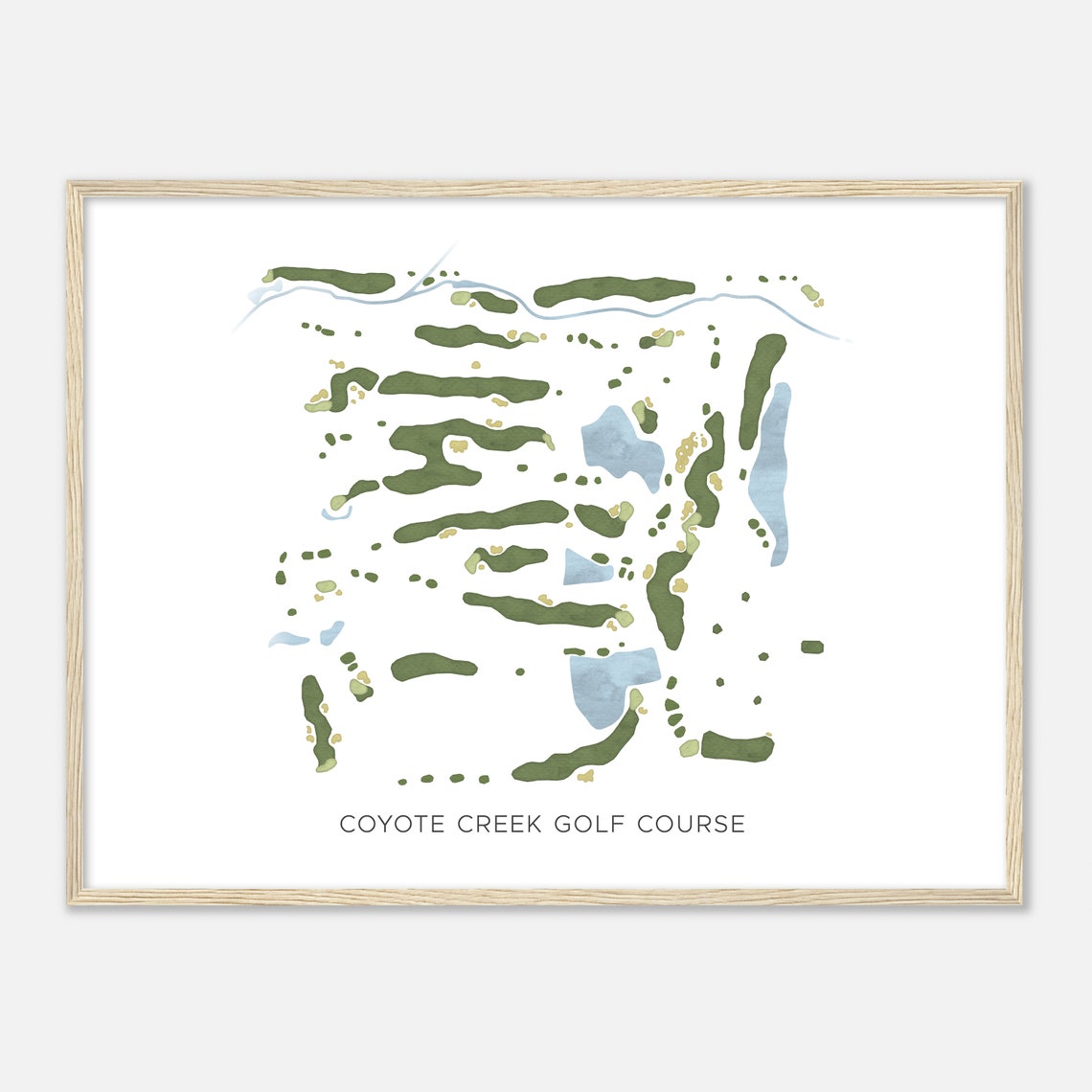 Coyote Creek Golf Course Minimalist Watercolor Map Gift Poster