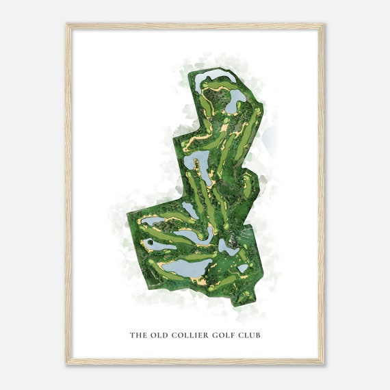The Old Collier Golf Club Florida Classic Watercolor Map Golfer Gift Golf Wall Art Golf Poster Print Course Layout