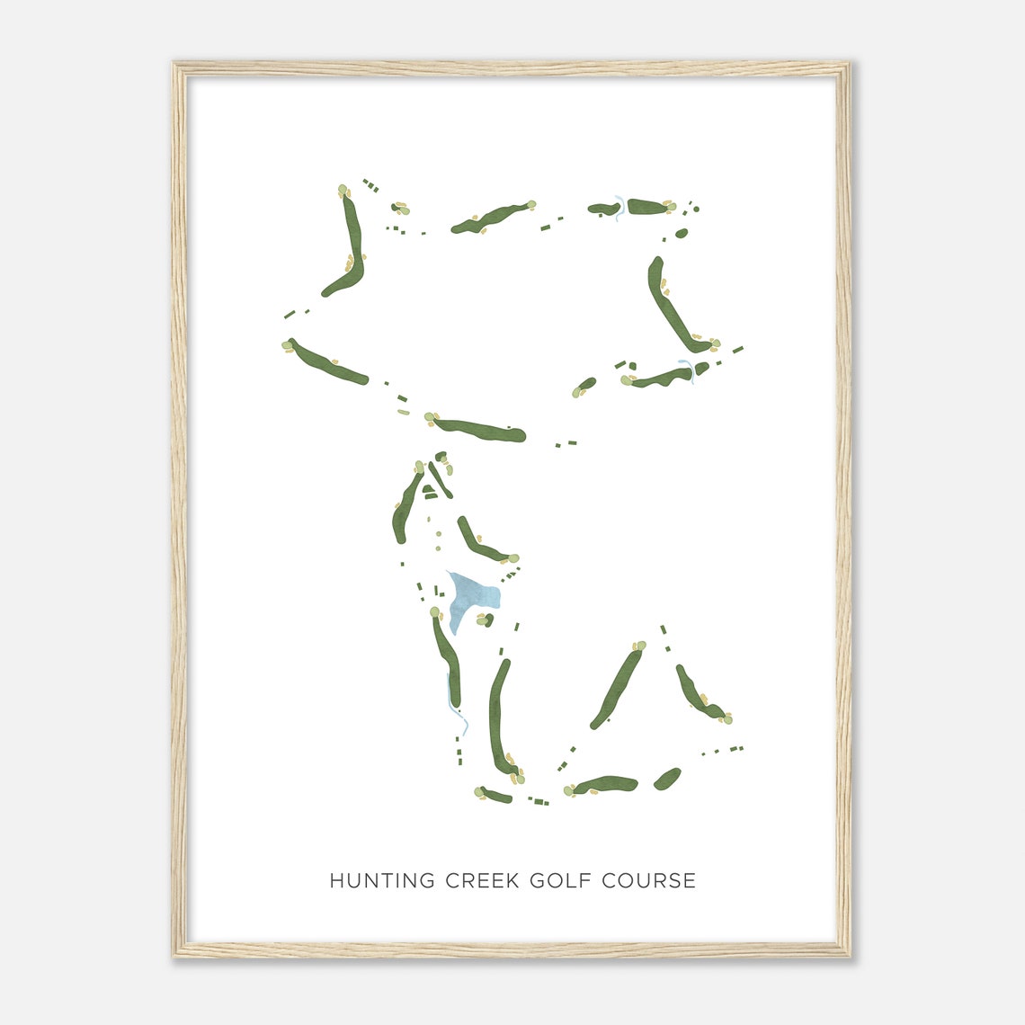 Hunting Creek Golf Course Modern Watercolor Golf Course Map Art Poster - Image 2