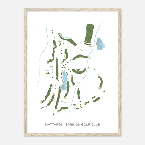 Mattaponi Springs Golf Club Virginia Modern Watercolor Map Golfer Gift Golf Wall Art Golf Poster Print Course Layout