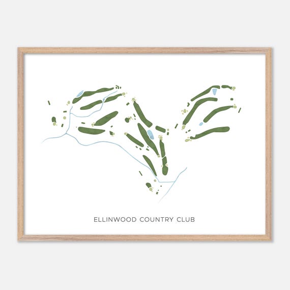 Ellinwood Country Club In Athol Massachusetts Modern Watercolor Map Golfer Gift Golf Wall Art Golf Poster Print Course Layout