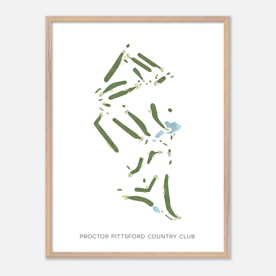 Proctor Pittsford Country Club Modern Fairway Golf Course Map Poster - Image 2