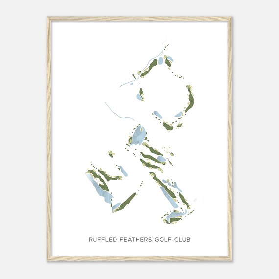 Ruffled Feathers Golf Club Illinois Modern Watercolor Map Golfer Gift Golf Wall Art Golf Poster Print Course Layout