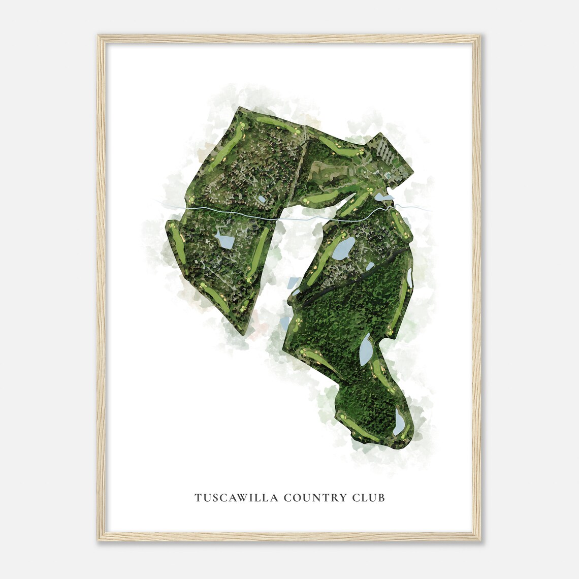 Tuscawilla Country Club Florida Watercolor Map Print - Image 2