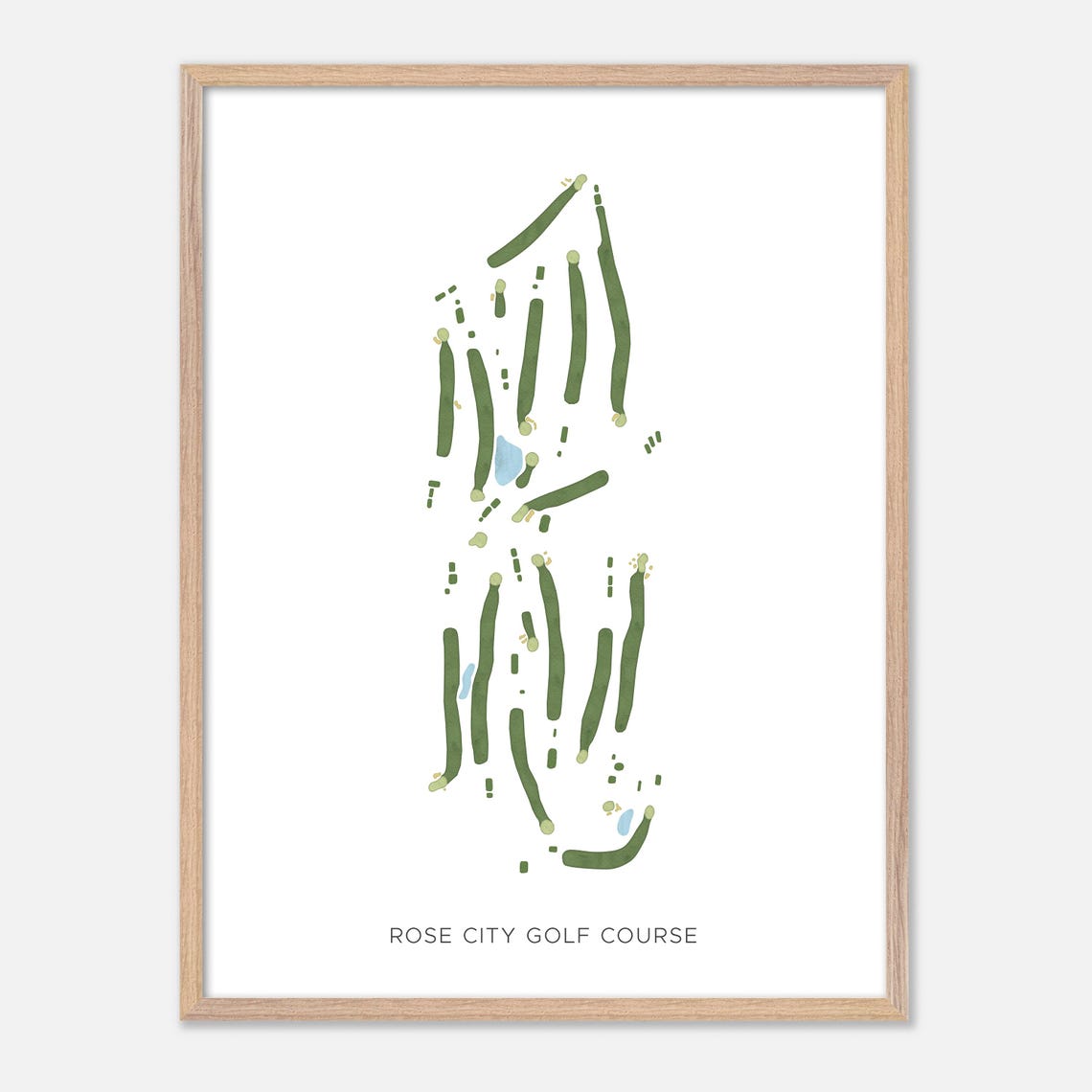 Rose City Golf Course Oregon Modern Minimalist Golf Map Poster - Image 6