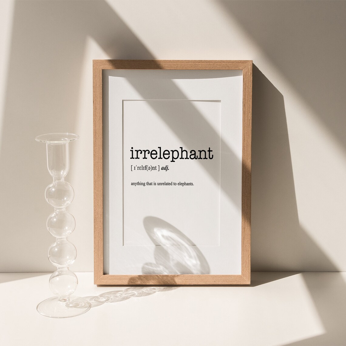 Irrelephant Definition Funny Dictionary Elephant Humor Pun Art Poster - Image 3