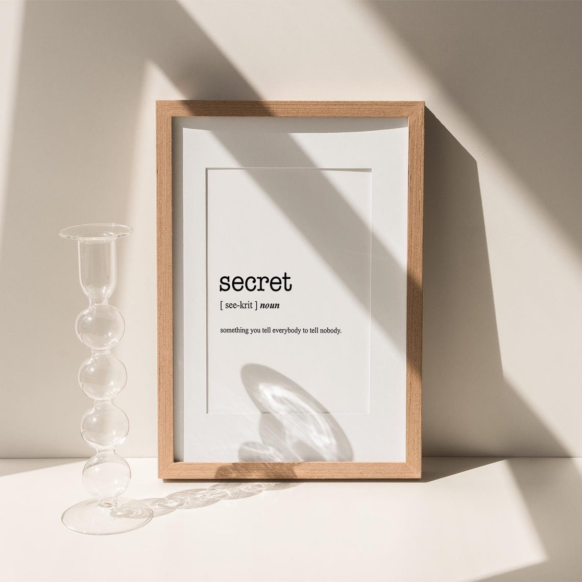 Secret Definition Funny Dictionary Meaning Black And White Art Poster - Image 2