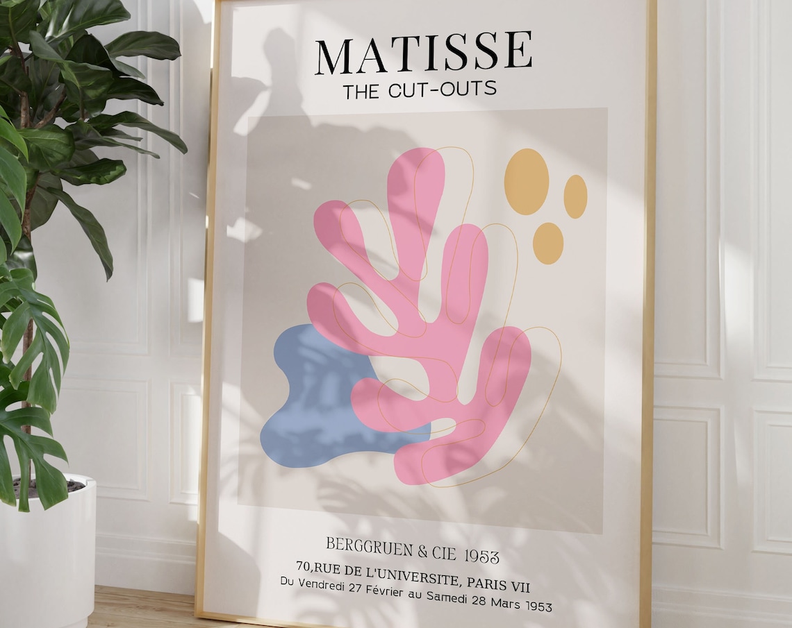 Matisse The Cut Outs Abstract Organic Shapes Vintage Art Poster