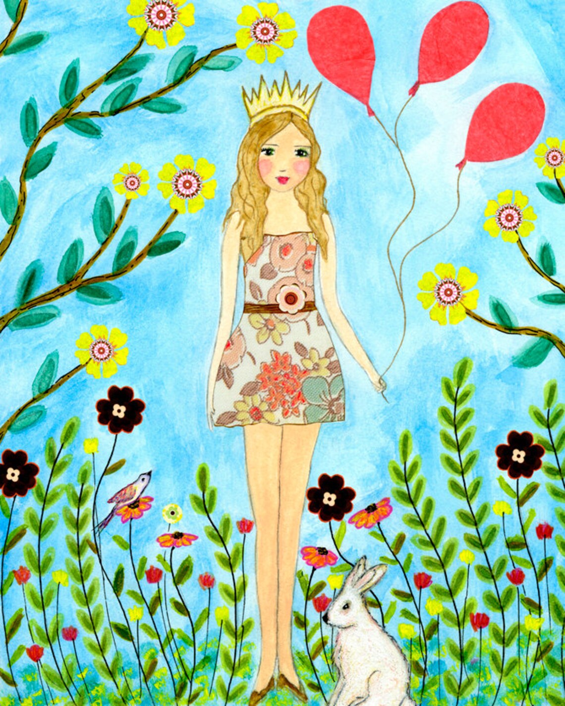 Nursery Wall Art Princess Painting Wall Art Nursery Art Print Baby Girl Nursery Decor Kids Room Decor Children Decor