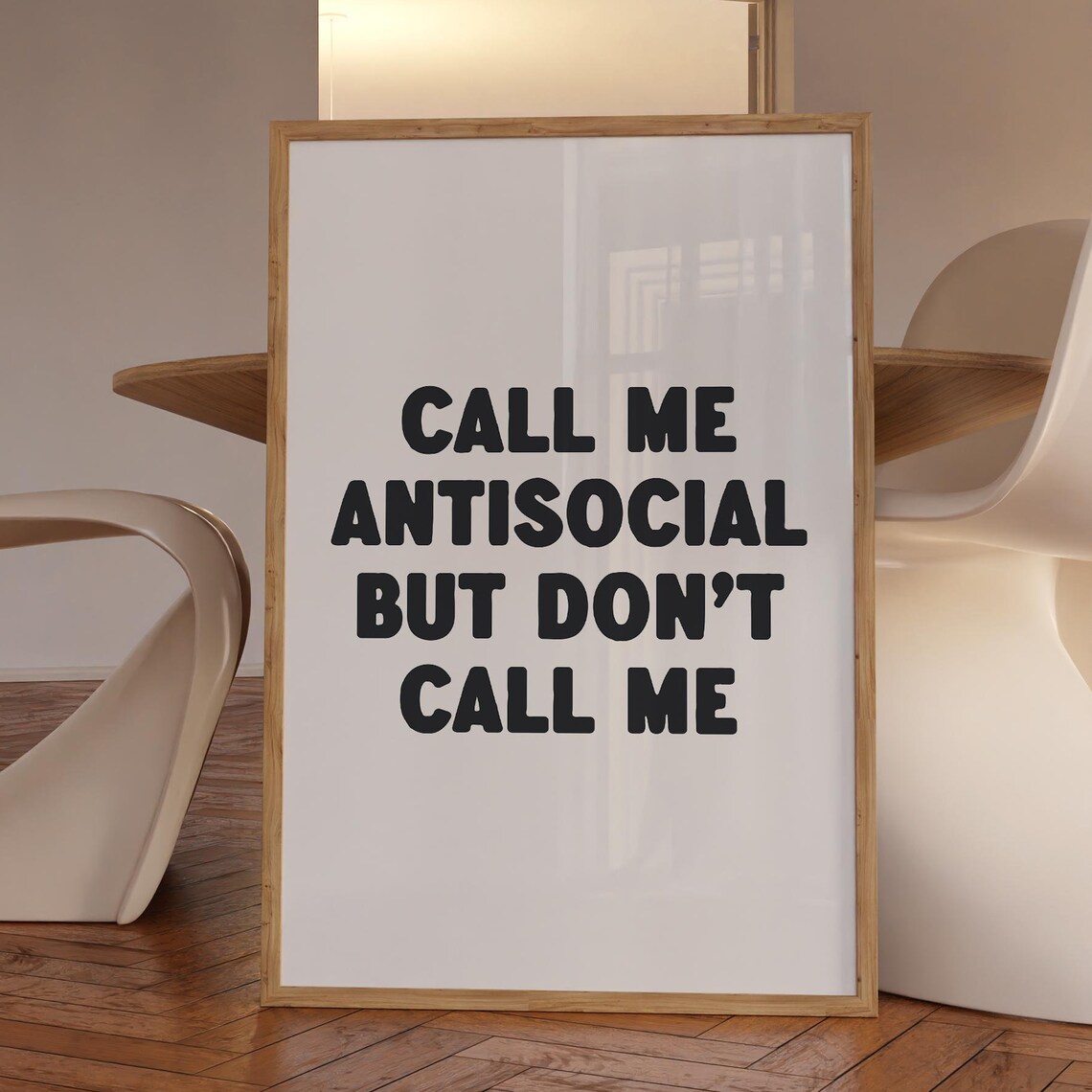 Call Me Antisocial But Dont Call Me Funny Introvert Quote Poster