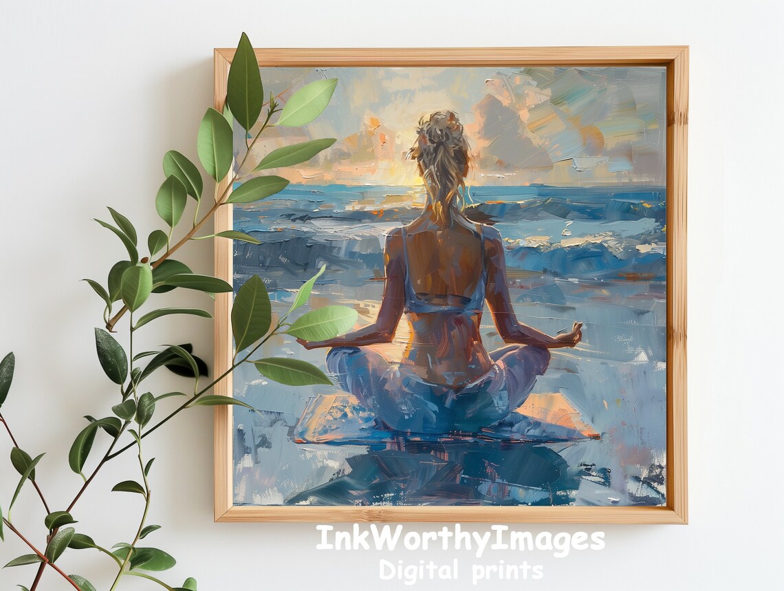 Meditation By The Sea, Peaceful Beach Art Print - Image 5