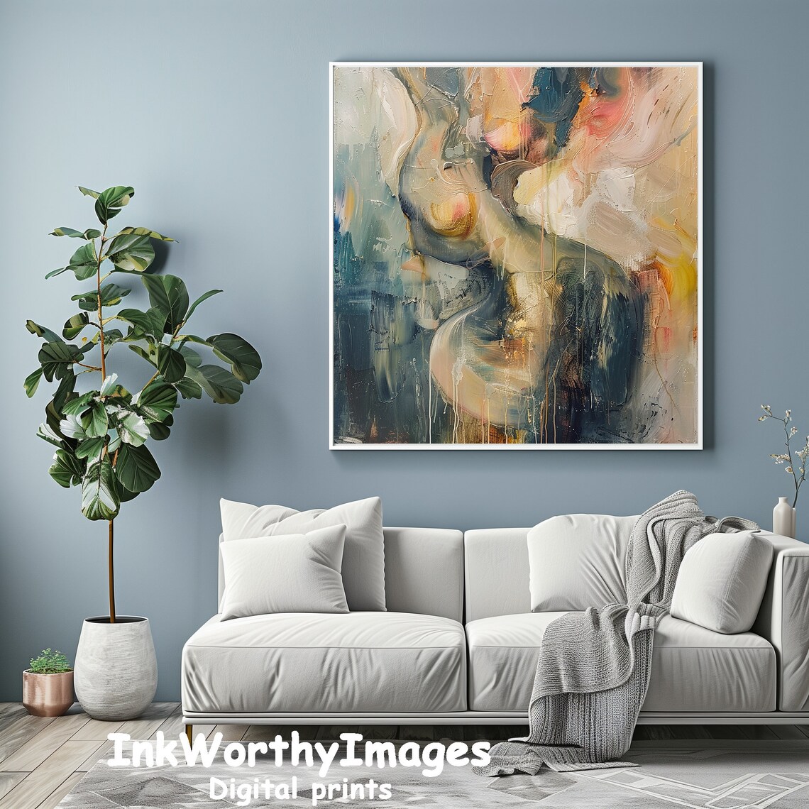 Ethereal Abstract Fluid Art Print, Organic Shapes - Image 4
