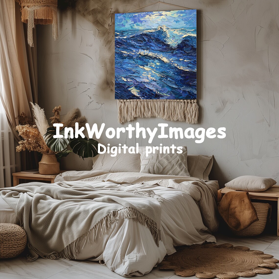Textured Ocean Waves, Modern Coastal Painting - Image 3