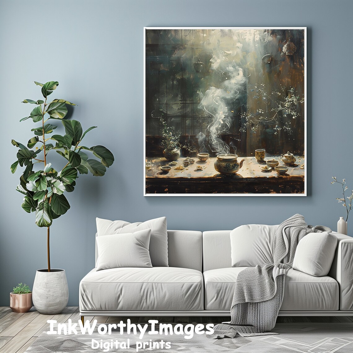Mystical Tea Ceremony, Enchanted Still Life Art - Image 4