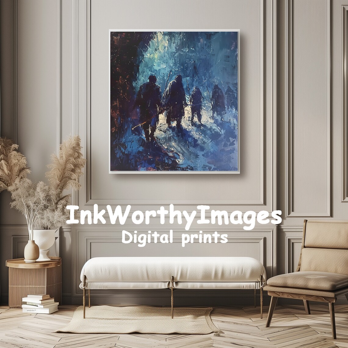 Journey Through The Winter Night, Dark Fantasy Scene Art Print - Image 3