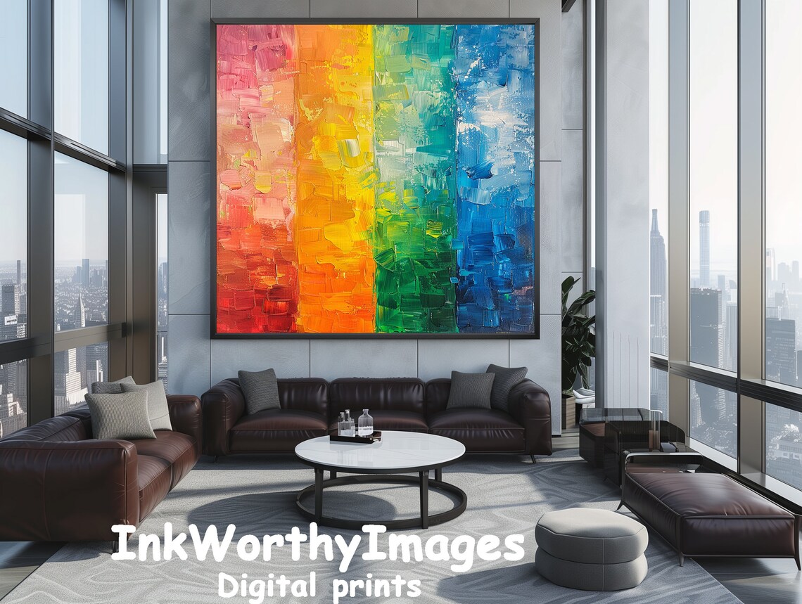 Gradient Abstract Art Print, Modern Spectrum Artwork - Image 3