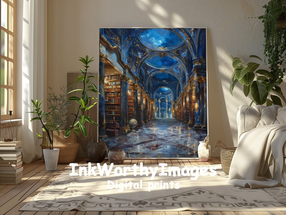 Enchanted Magical Library, Starry Sky Halloween Decor - Image 5