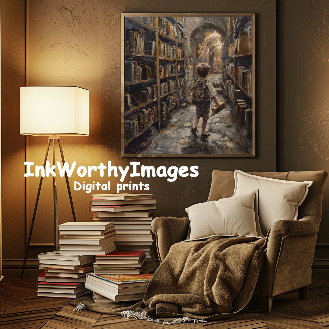 Library Adventure, Magical Bookshelves Art Print - Image 3