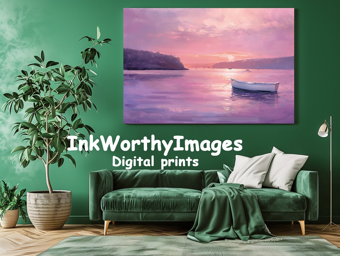 Tranquil Boat Seascape, Coastal Nautical Decor - Image 3