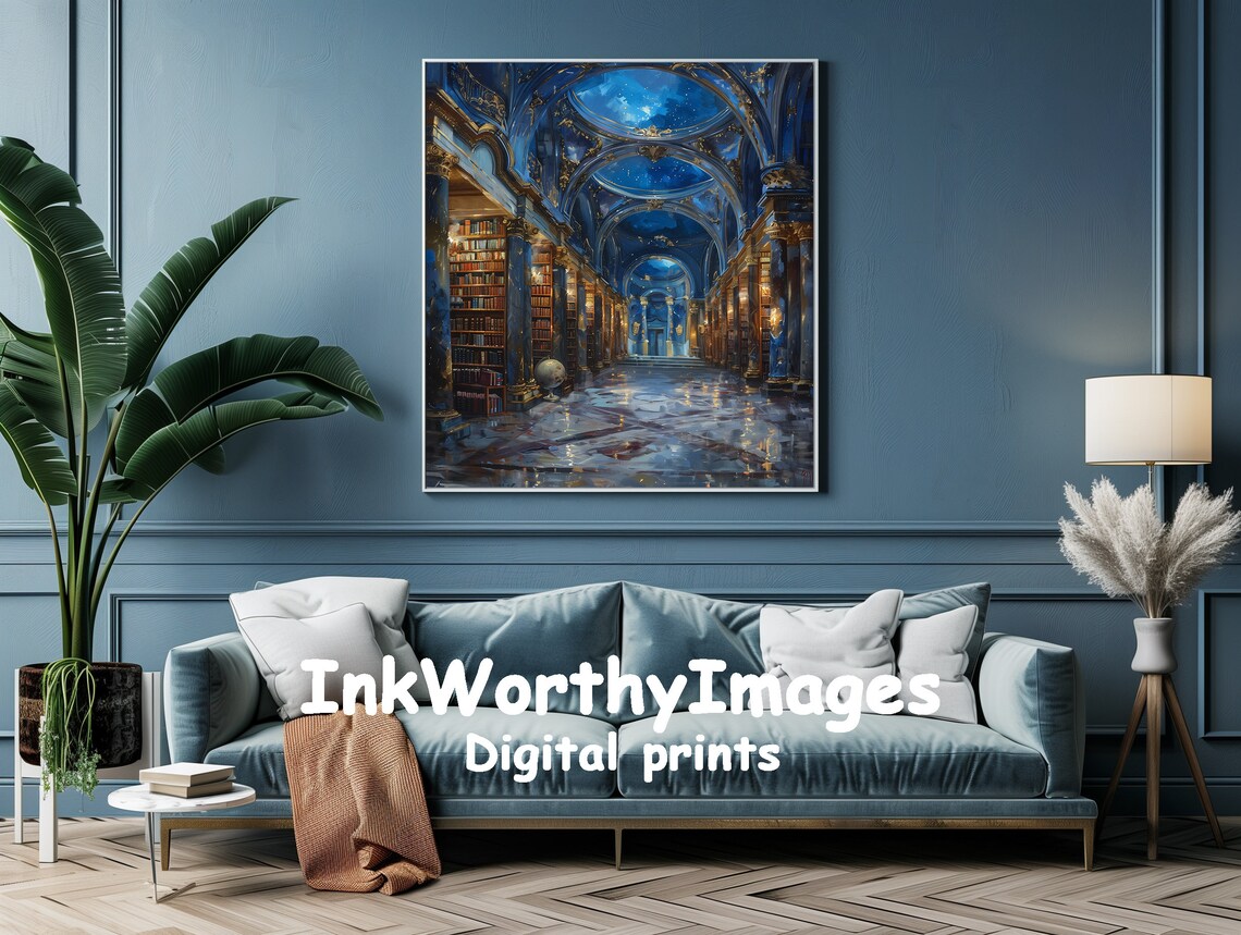 Enchanted Magical Library, Starry Sky Halloween Decor - Image 2