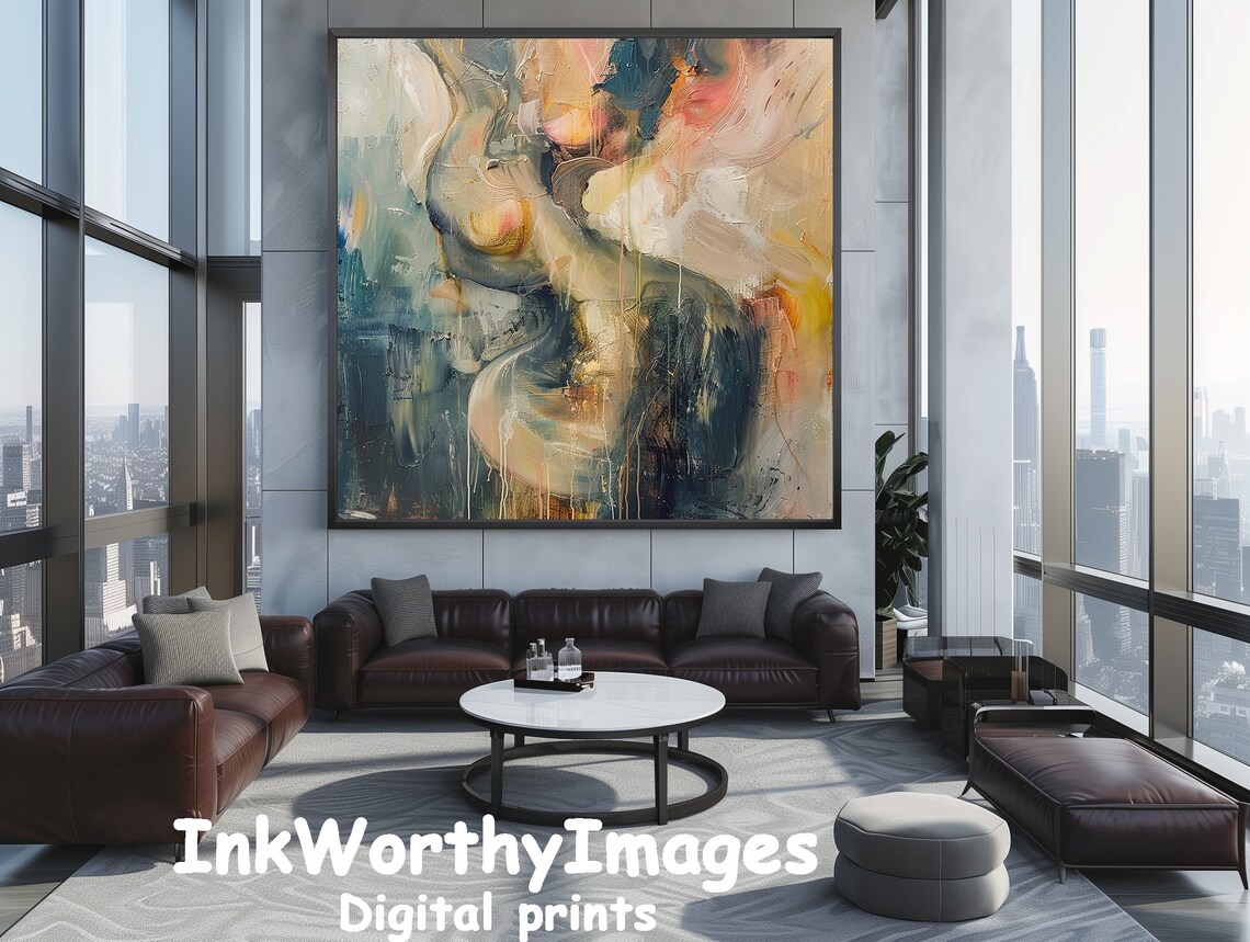 Ethereal Abstract Fluid Art Print, Organic Shapes - Image 2