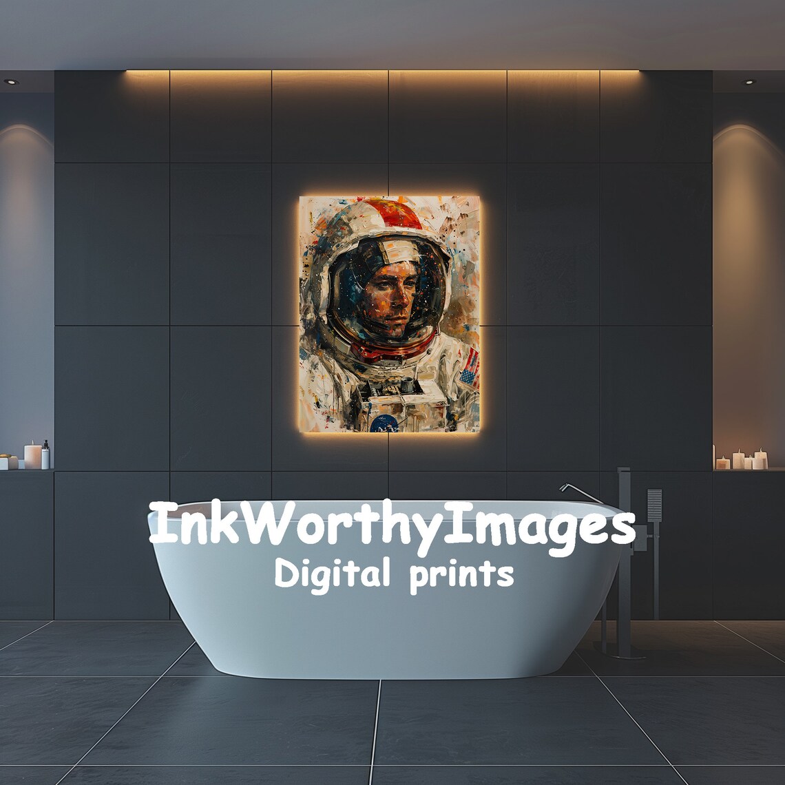 Intrepid Astronaut Portrait, Modern Nasa-Inspired Decor - Image 4