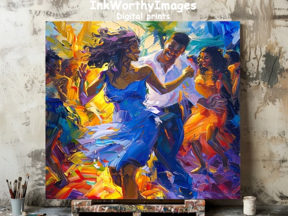Salsa Dancing Celebration, Joyful Party Scene Art Print