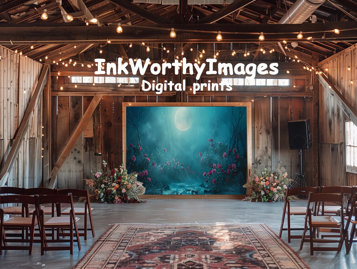 Moonlit Enchanted Forest Art Print, Mystical Night Garden - Image 6