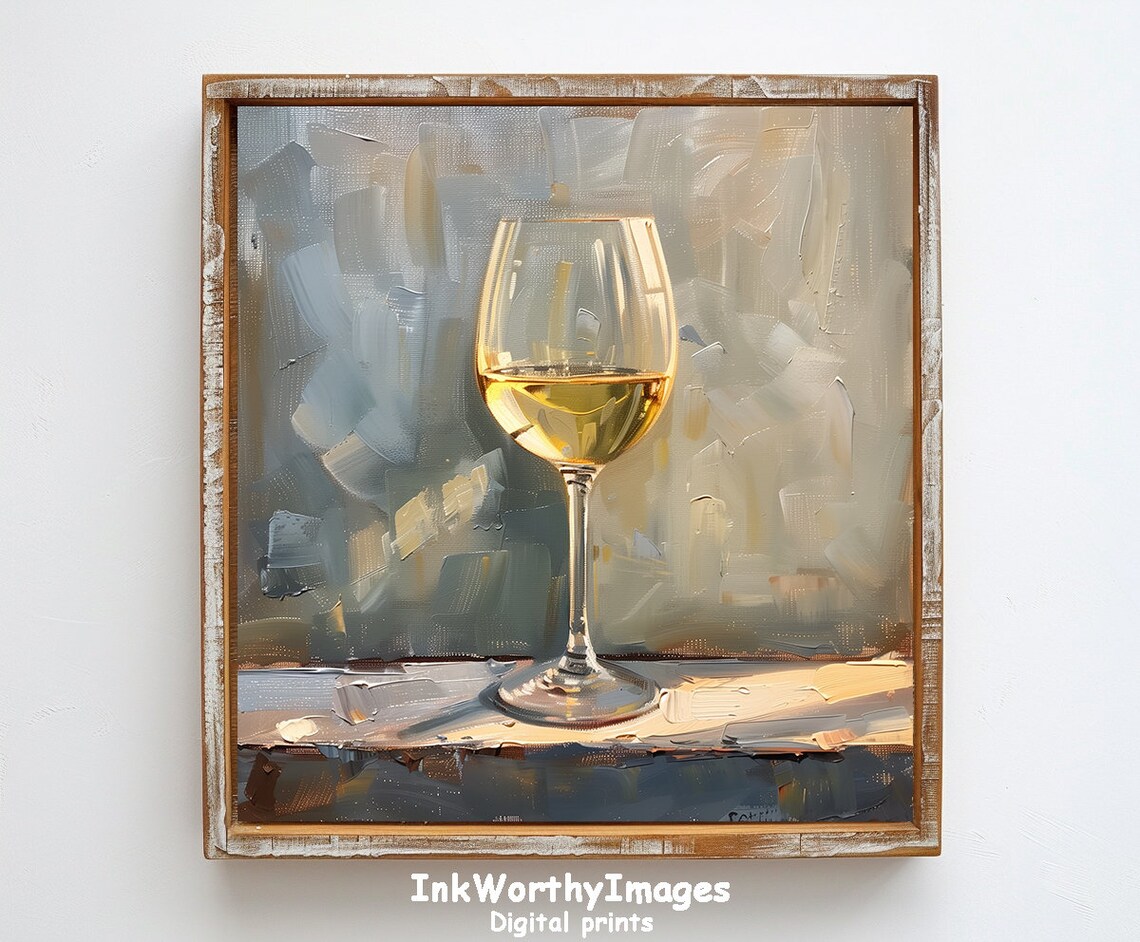 Elegant Wine Glass Painting, Modern Still Life - Image 6