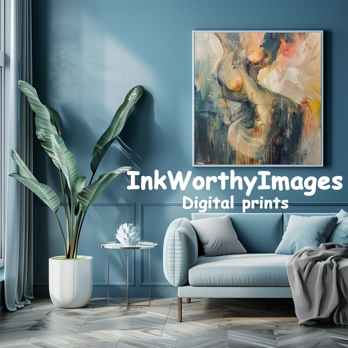 Ethereal Abstract Fluid Art Print, Organic Shapes - Image 3