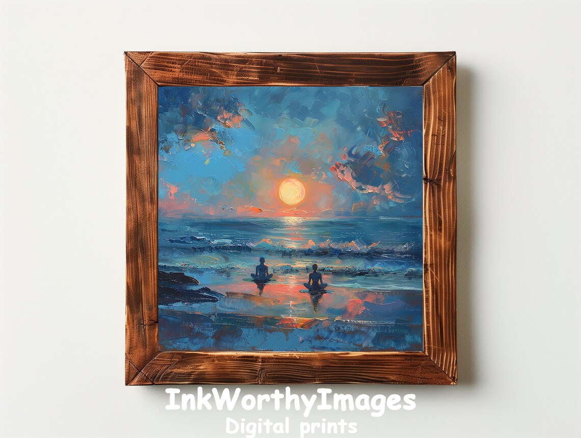 Sunset Meditation on Ocean, Peaceful Seaside Yoga - Image 6