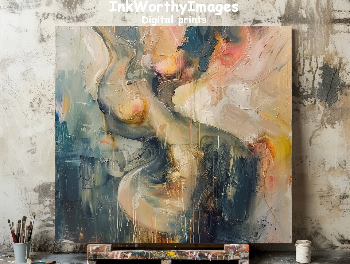 Ethereal Abstract Fluid Art Print, Organic Shapes