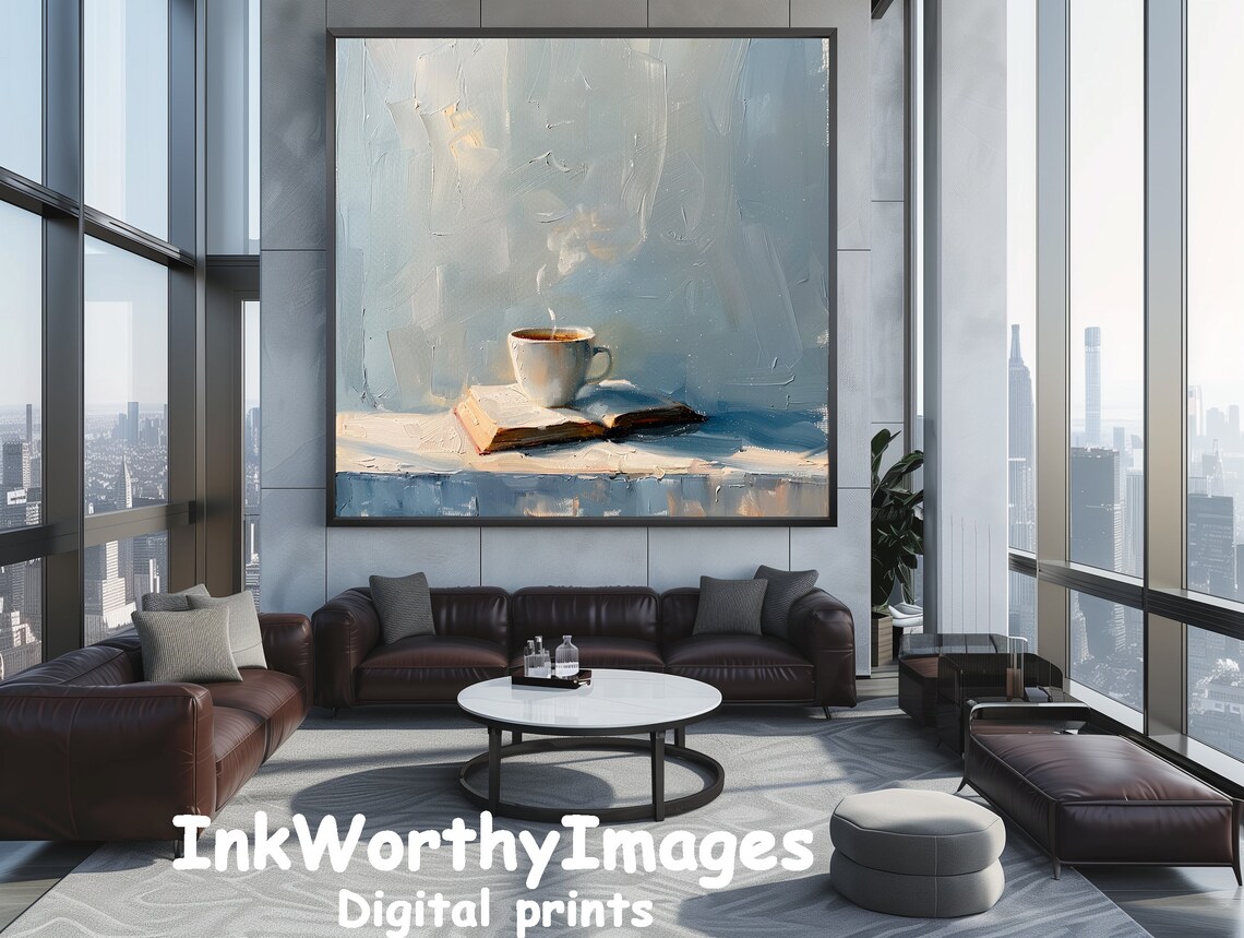 Morning Coffee And Book, Cozy Reading Nook Art Print - Image 4