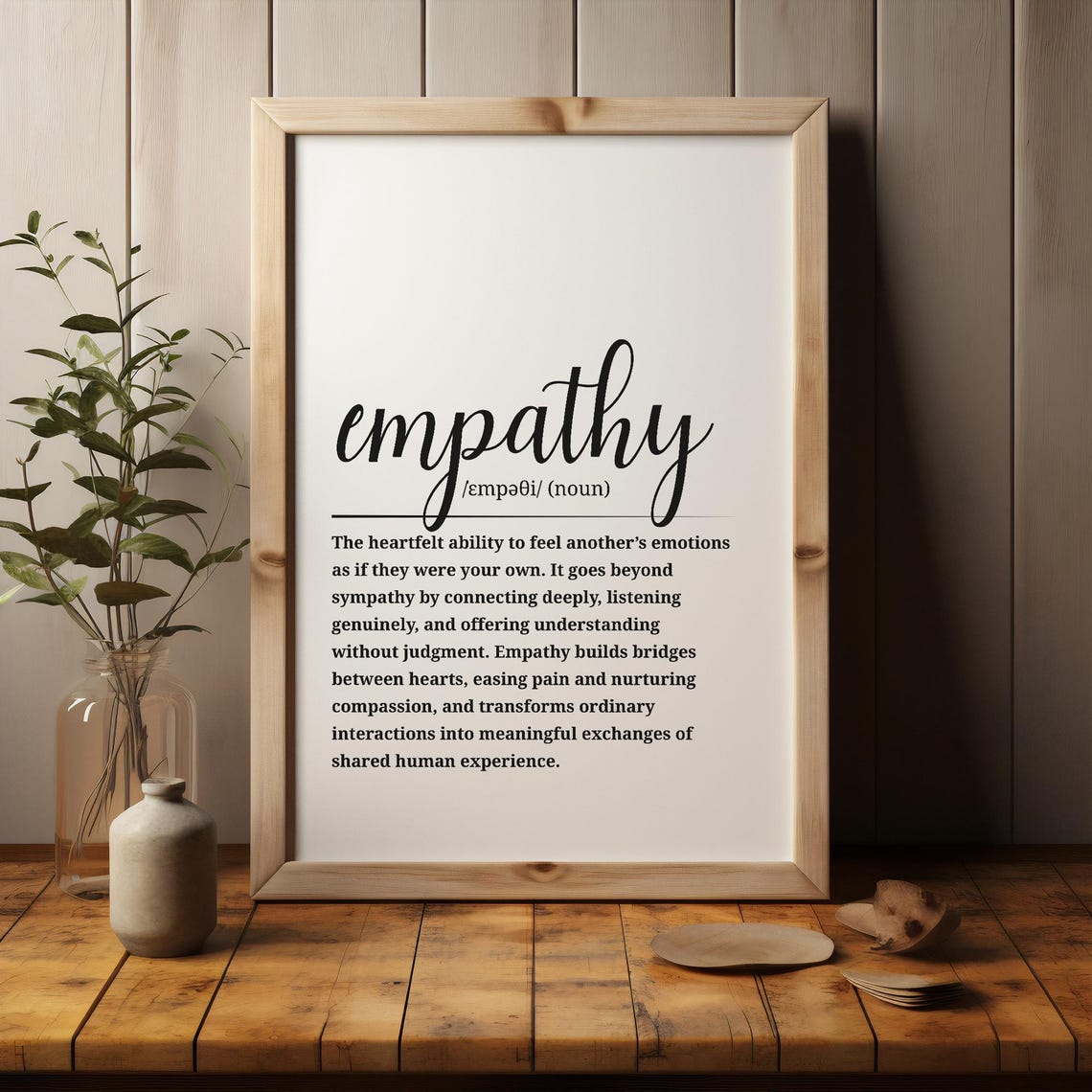 Empathy Definition Script Typography Meaningful Word Art Quote Poster - Image 3