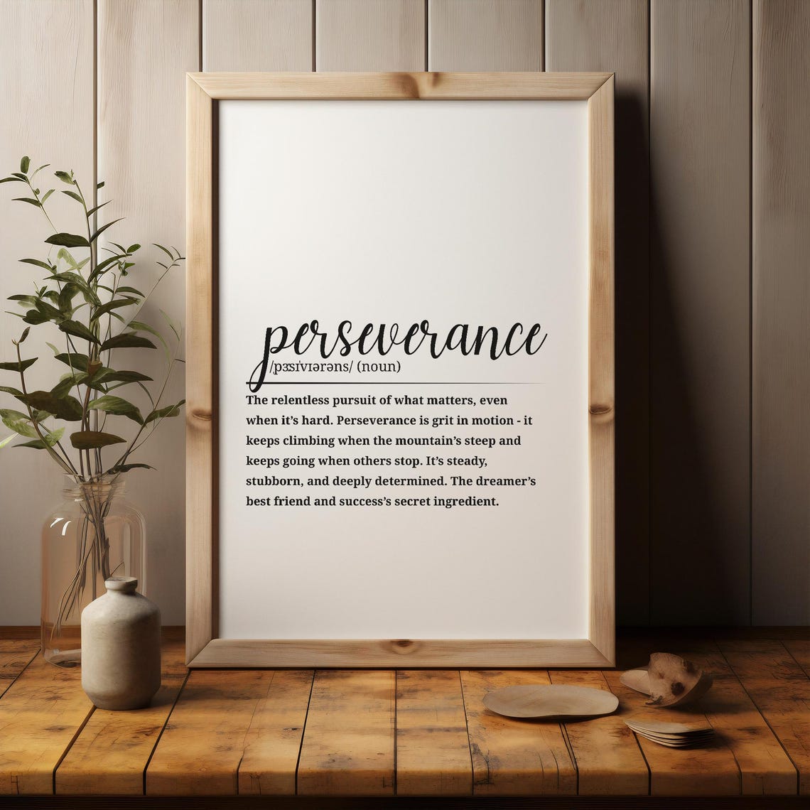 Perseverance Definition Script Typography Motivational Word Art Poster - Image 3
