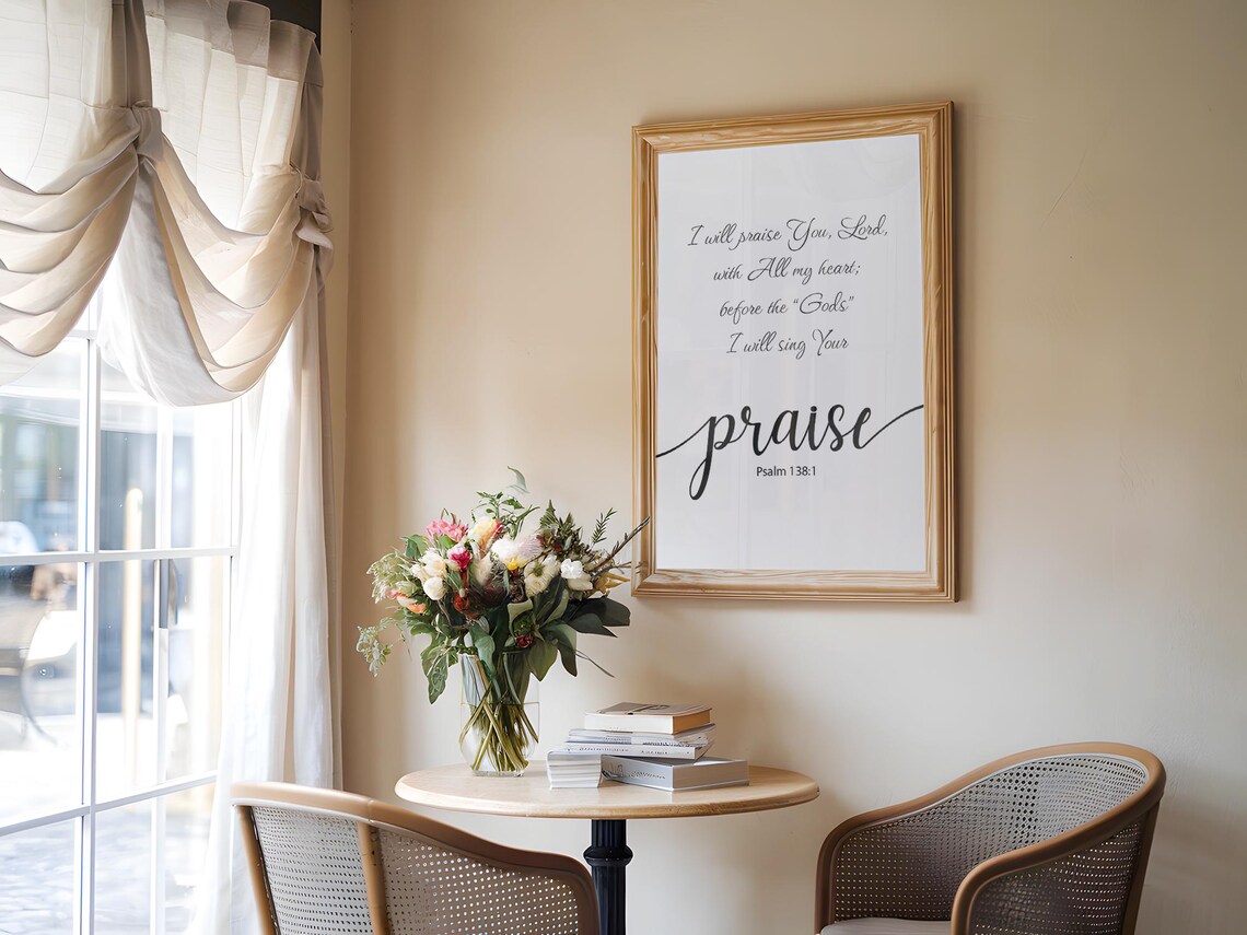 Psalm 1381 Wall Art Christian Decor Bible Verse Print Scripture Sign - Image 3