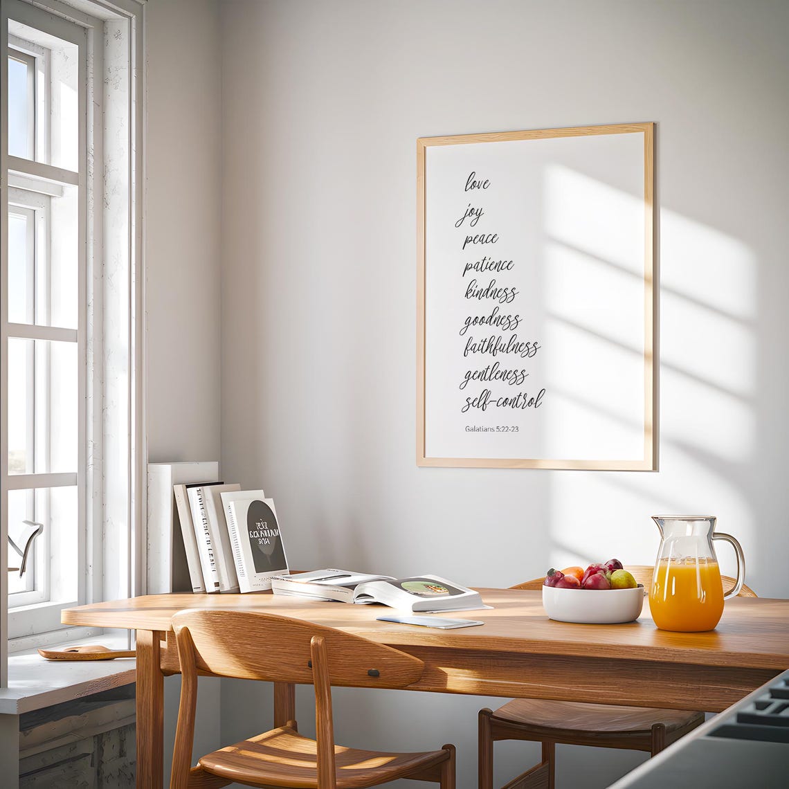 Fruits Of The Spirit Galatians 5:22-23 Calligraphy Script Poster - Image 4