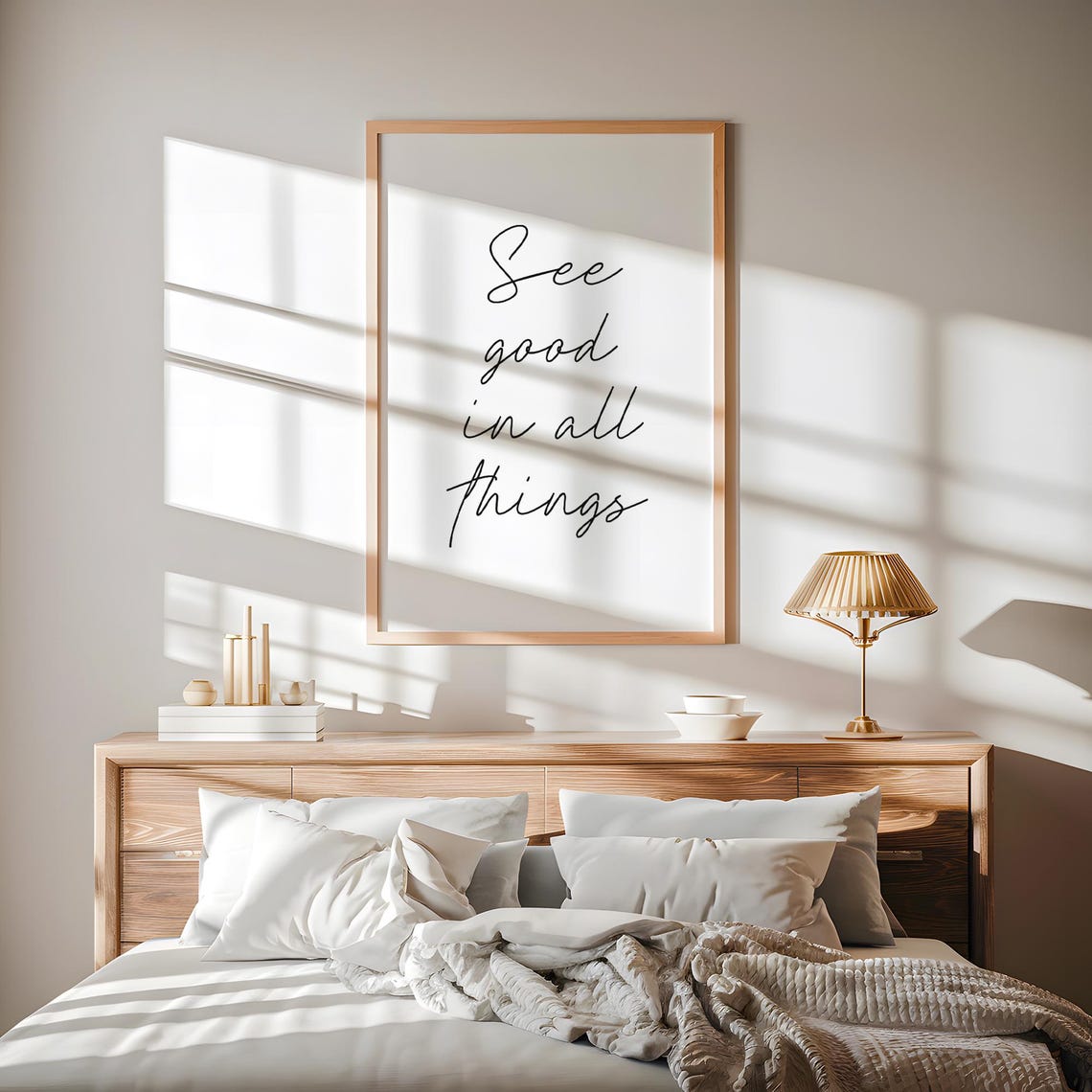 See Good In All Things Positive Script Quote Inspirational Poster - Image 2
