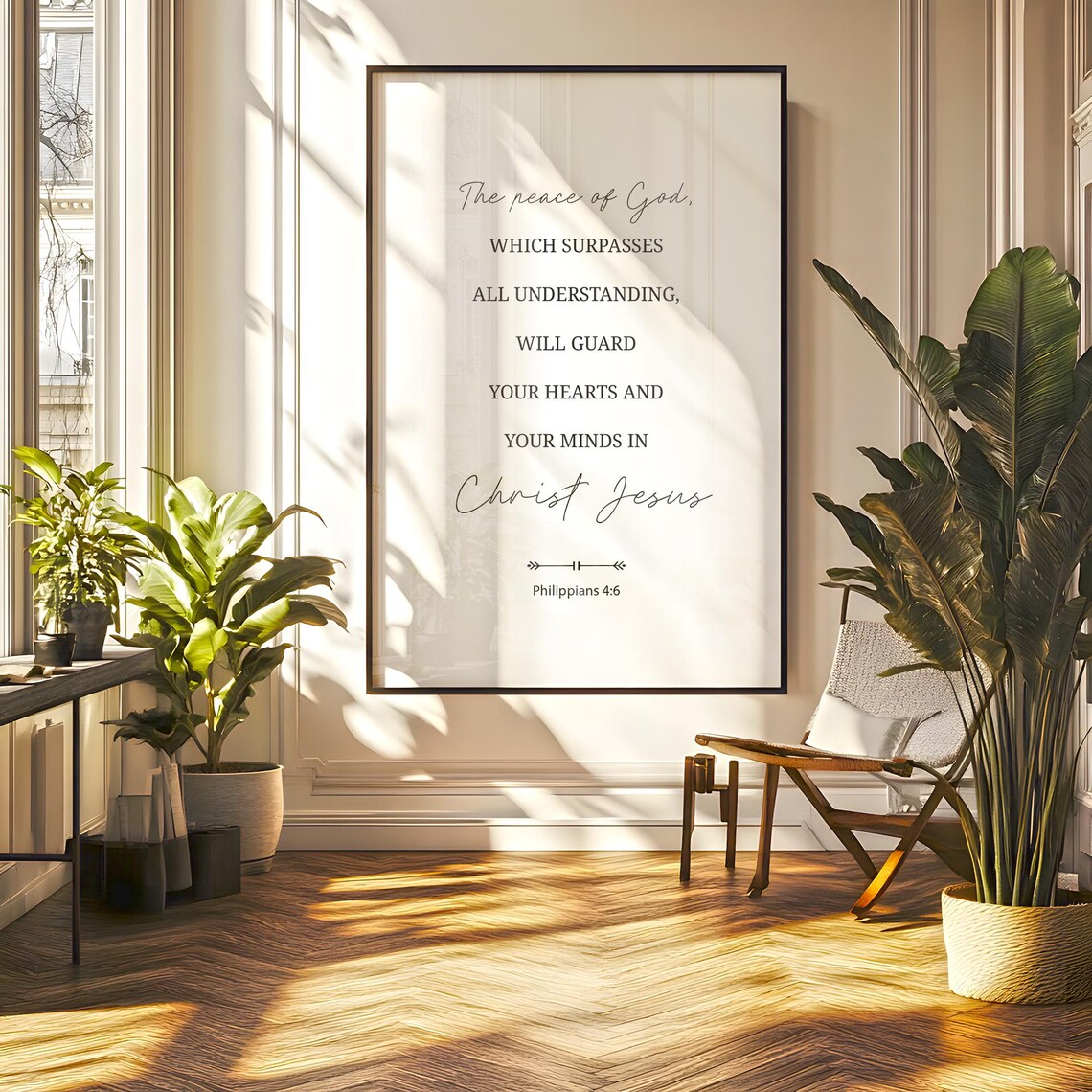 Philippians 4:6 The Peace Of God Scripture Verse Christian Poster - Image 6