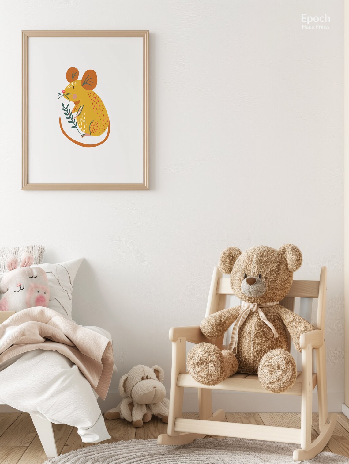 Mouse Illustration, Cute Nursery Wall Art - Image 2