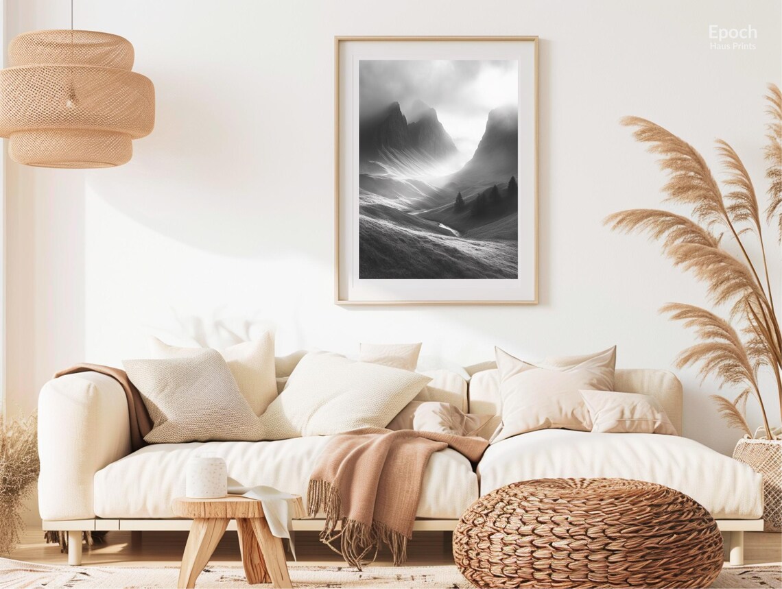 Winding Trail Through Mountains, Minimalist Landscape - Image 2