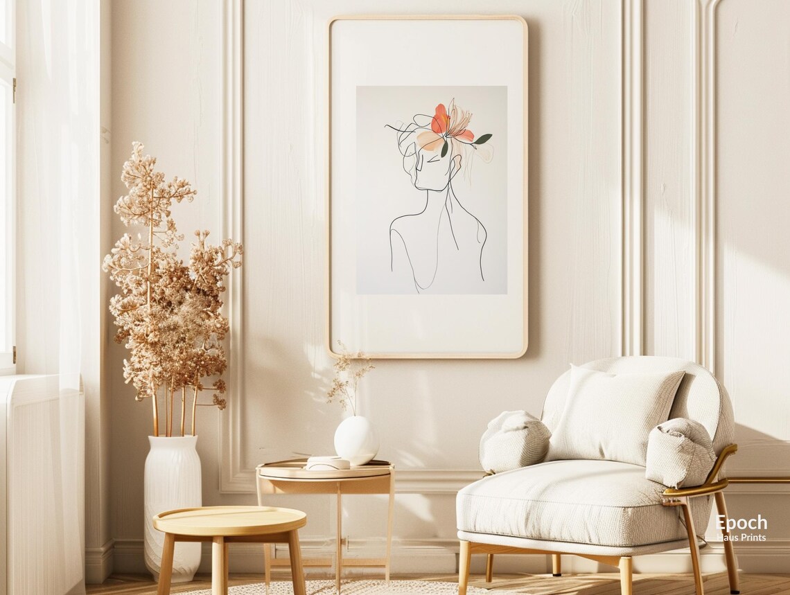 Abstract Woman Stencil Line Art, Minimalist Print - Image 3
