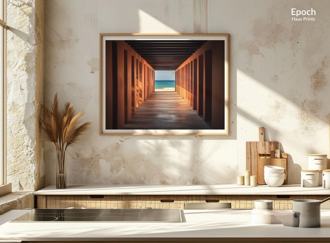 Beach Sunset Hallway, Geometric Architecture Poster - Image 2