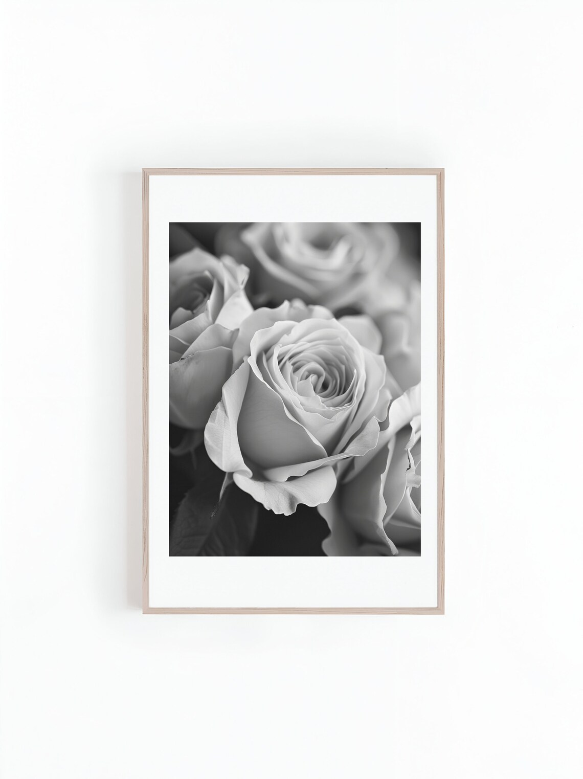 Rose Bouquet Black And White Floral Wall Art - Image 3