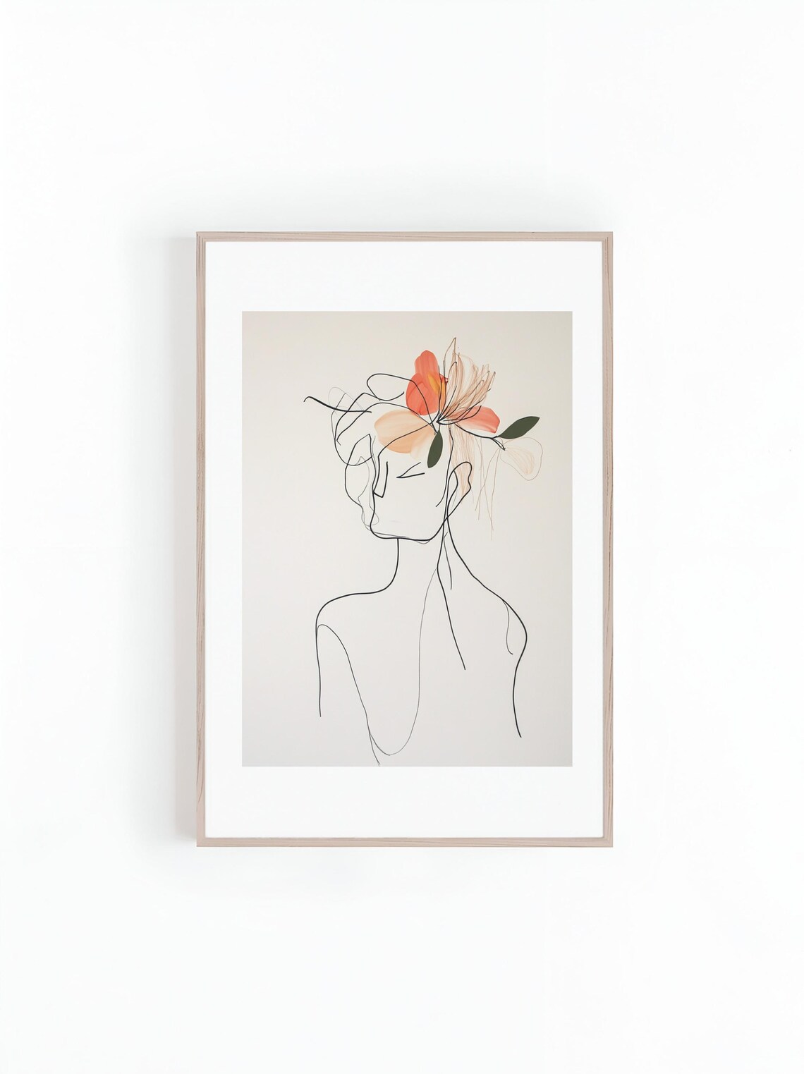 Abstract Woman Stencil Line Art, Minimalist Print