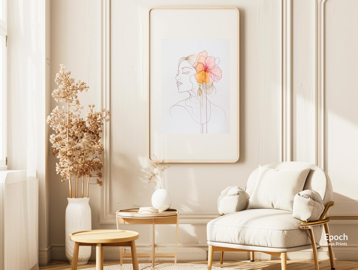 Abstract Line Drawing Of Woman, Minimalist Art - Image 3